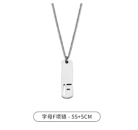 Stainless Steel 26 English Alphabet Pendant Necklace Fashion Men's Letter Necklace Jewelry Wholesale F