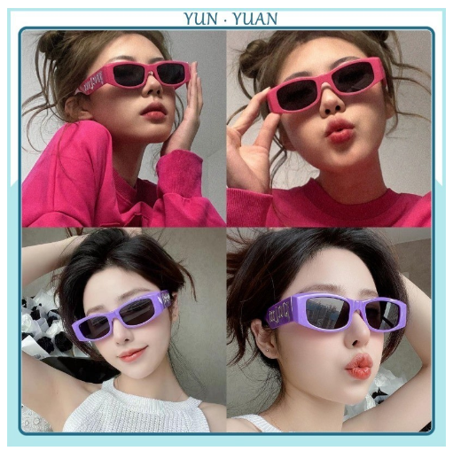 Millennial Style Y2K Pink Punk Letter Sunglasses UV400 Blackout Photography Unisex Sunglasses