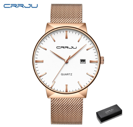 CRRJU Men Watches Luxury Top Brand Stainless Steel Fashion Quartz Ultra Thin Waterproof 2213 002