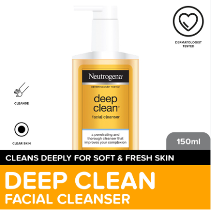 Neutrogena Deep Clean Cleanser 150ml - Oil-Free, Alcohol-Free, For All Skin Types, Sensitive Skin
