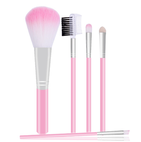 Lamuseland Portable Environmental Protection Transparent Pvc Professional Makeup Brush Eyelash Lip Eyeshadow Pink Handle Beauty