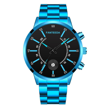 2020 new color scale calendar quartz watch alloy steel band men's watch fashion fashion business large plate Watch