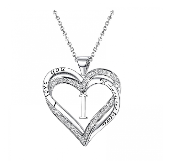 Clever Jewelry Letters Necklace A to Z Initial Heart Pendant Necklace Heart Necklace for Women Gift I