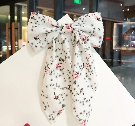 Bow Hair Clip Korea Hair Tie Small Fresh Floral Hairpin Duckbill Clip Accessories Riband A