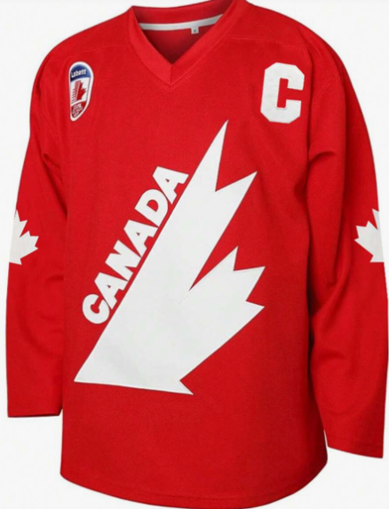 Men's Embroidered Ice Hockey Jersey 99 Red Casual V-Neck Long Sleeves T-Shirts Party Sports Top