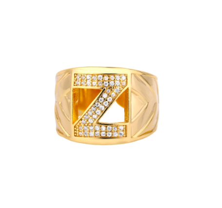 Fashion Initial Letter Rings For Women Finger Adjustable A-Z Alphabet Ring Jewelry Z