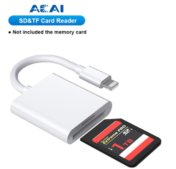 ACAI 2 In 1 SD TF Memory Card Adapter for iphone 13 12 8Pin To SD TF Card Reader Data Converter