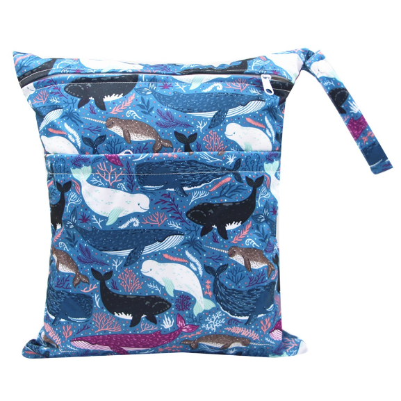 30x36cm Lager Size Diaper Wet Dry Bags Double Zipper Printed Portable Waterproof Bag Storage Bag Swimwear Bag C12