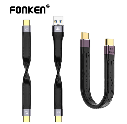Fonken USB Type C to USB C Cable Gen3 PD 100W 5A Fast Charging Data Cord USB4.0 4K@60Hz 40Gbps Video SSD Wire For Macbook