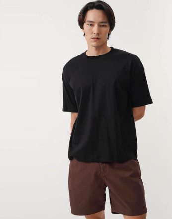 BOCU Tokyo Coordinates Tonal Print Boxy T-Shirt for Men
