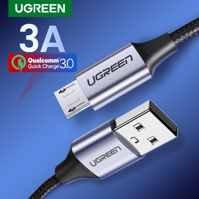 Ugreen Micro Cable 3A Fast Charging Data Transmission USB Cable for Mobile Phone