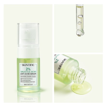 Skintific 2% Salicylic Acid Anti Acne Serum Spot Scars Treatment Brightening Face Serum