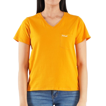 Petrol Basic Tees for Ladies Boxy Fitting Shirt CVC Jersey Fabric Trendy fashion 110173-U (Canary)