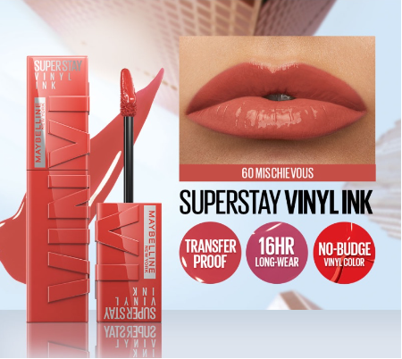 Maybelline Superstay Vinyl Ink Liquid Lipstick (Nude Shock, Long Lasting, Waterproof) Mischievous