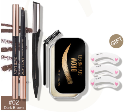 SACE LADY Eyebrow Soap With Brush 4 Pcs Eye Makeup Set Waterproof Long Lasting Brow Styling Soap + Smudge-proof Eyebrow