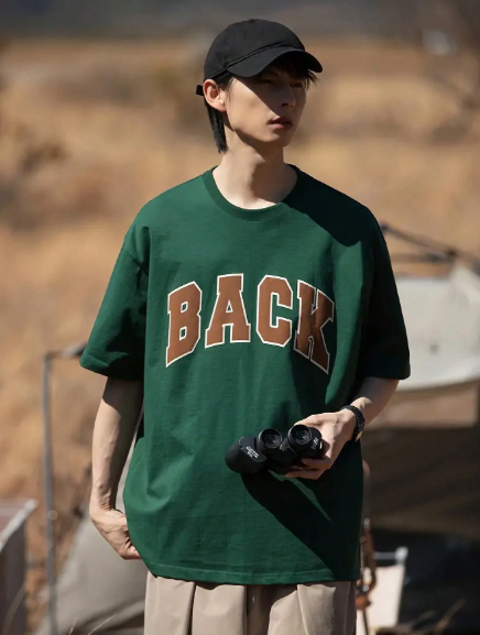 Men Summer Round Neck Letter Printed Short Sleeve Casual T-Shirt