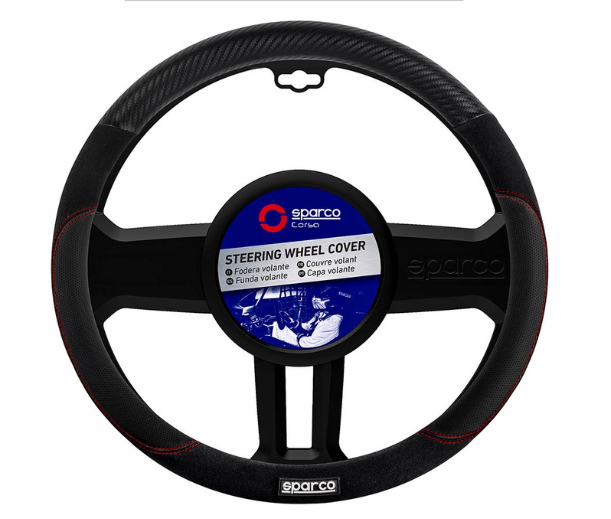 Sparco Corsa Steering Wheel Cover SPS126 (Black With Red)