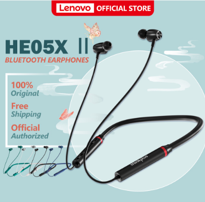 Lenovo HE05X Ⅱ HE05 True Wireless Neckband Sports Bluetooth 5.0 Earphone In-Ear Handfree IPX5 Long Battery with Mic