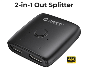 ORICO HDMI Switcher 4K 60hz 2-In-1 Out Converter Splitter Adapter For PS4/5 TV Box Computer