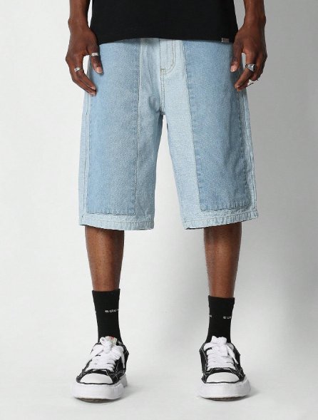 SUMWON Denim Colour Blocked Jorts