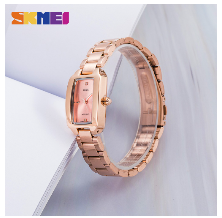 Skmei Women Casual Stainless Steel Golden Luxury Quartz Wristwatch 1400 ROSEGOLD