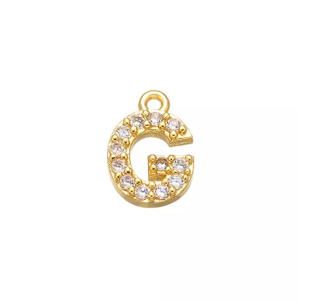 Vnox 9x11.5mm Brass Cubic Zirconia Crystal 26 Letter Charms Pendants for Women Necklace Earring Jewelry Accessories G