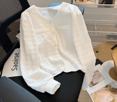 Women Button Front Jacket LNE21199 White