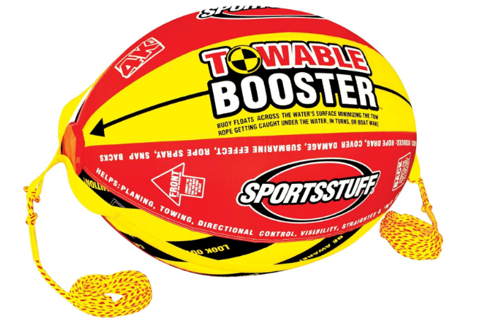 Sportsstuff Booster Ball, Towable Tube Rope Performance Ball Dimensions inflated (38in x 28in) deflated (45in x 36in)