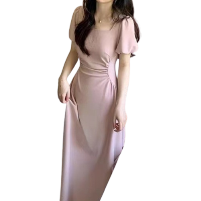 Lovito Women Romantic Plain Frill Dress LNE40473