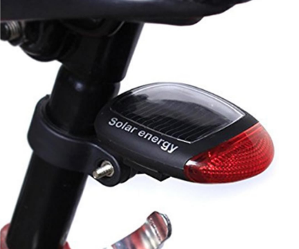 LED Red Bicycle Solar Energy Rechargeable Tail Rear Light MANILA Spot Delivet is Fast