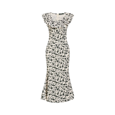 Lovito Women Elegant Ditsy Floral Ruffle Dress LNE43345