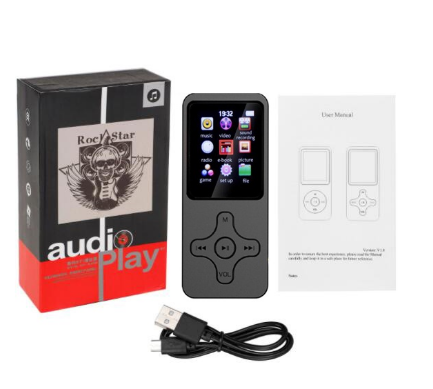New Mini Bluetooth Mp3 Mp4 Music Player Fm Radio / Hi-Fi / Media / Lossless Voice/E-Book Reader