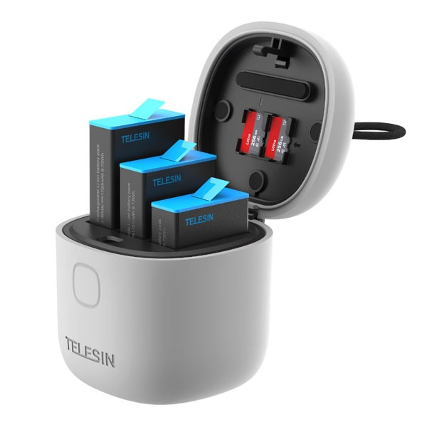 TELESIN Allinbox Battery Charger w/ Card Reader for GoPro Hero 12, 11, 10, 9 Cameras GP-BTR-904