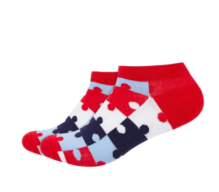 IDENTITY Puzzle Printed Ankle Socks