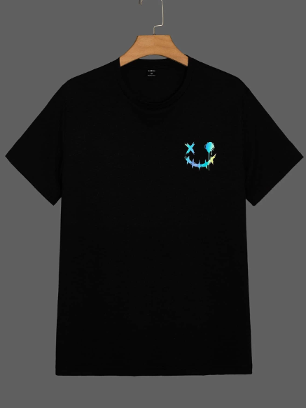 Manfinity Hypemode Men T-Shirts Fit Crew Neck Short Sleeve Graphic Tee Colorful Summer Polyester Reflective