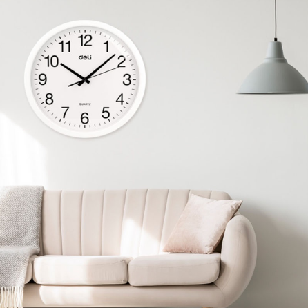 Deli Wall Clock 12inch Nordic Clock ​Silent Diy Hanging Clock Vintage Modern Home Decor 9005