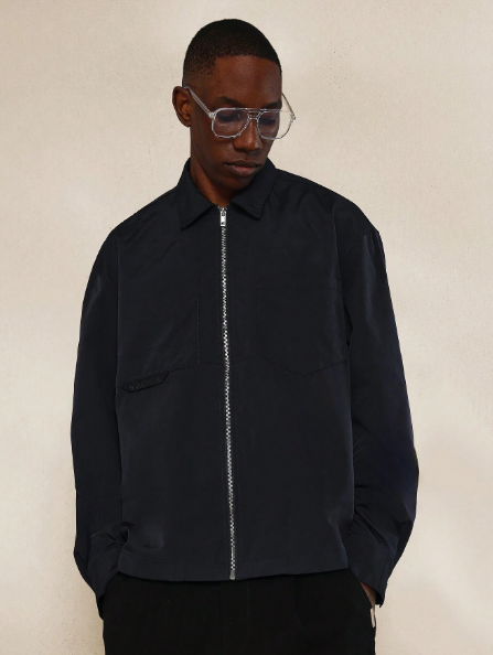 SUMWON Regular Fit Zip Through Nylon Shirt