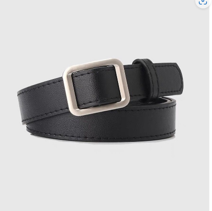 Womens Belt Adjustable With No Holes Square Buckle