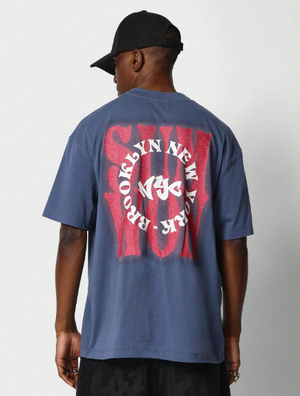 SUMWON Tee With Contrast Back Graphic Print