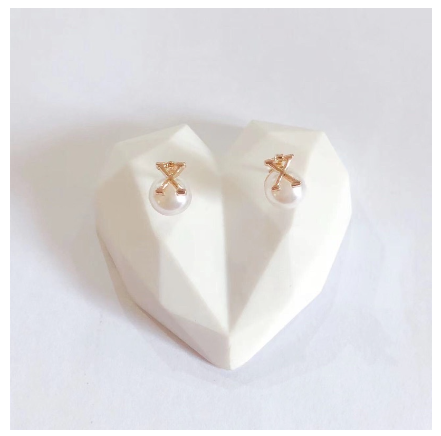 Fashion Jewelry Bangkok Rose Rold Plated Pearl Letter Stud Earrings Hikaw for Women X