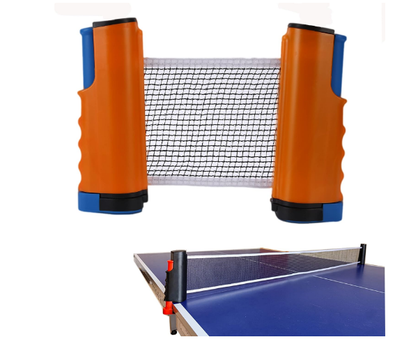 Adjustable Retractable Ping Pong Net & Post. Portable Table Tennis Nets & Clamps. Replacement Outdoor PingPong Net for Any Tables (Fits Tables Up to 2.0 inch Thick)