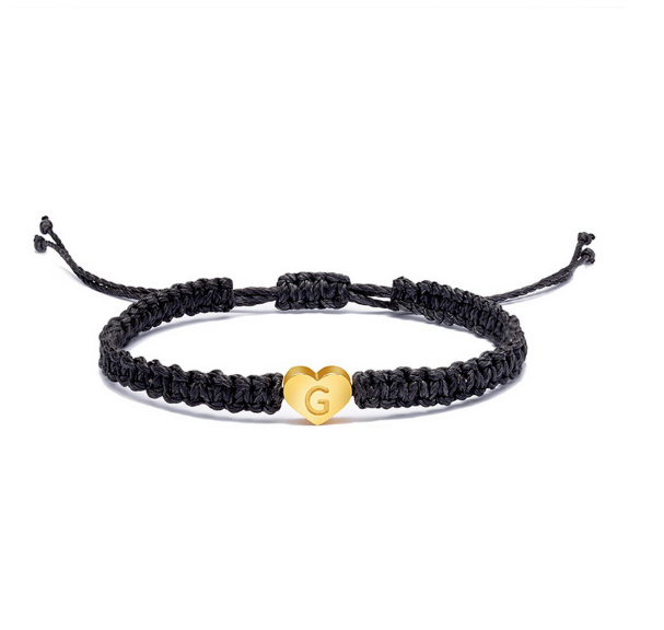 Rinhoo Gold 26 Letter Bracelet English First Mother Friendly Friendship Bracelet Couple Woven Bracelet Bracelet G