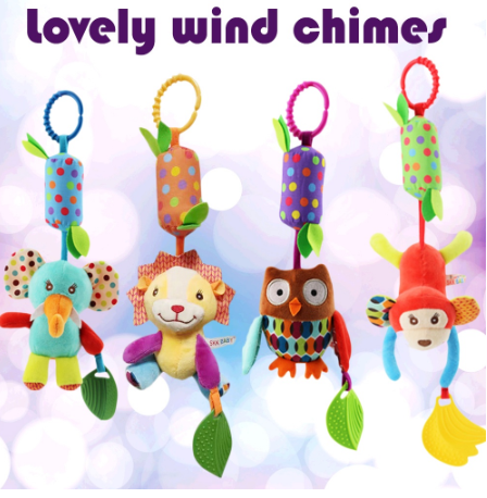 【8 Styles】Baby Kids Rattles Toys Stroller Pram Crib Hanging Soft Plush Toys Animal Clip Bells Toys