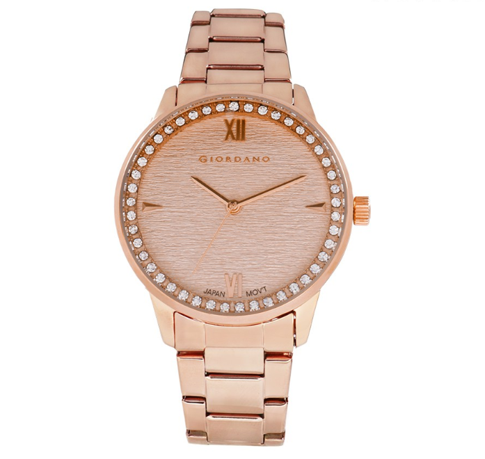 Giordano Patterns Rose Gold Stainless Steel Watch For Women G2911-77