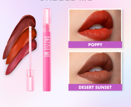 DAZZLE ME Misty Matte Lip Cream -Easy Swipe Matte Liquid Lipstick Long Lasting Smudge Proof
