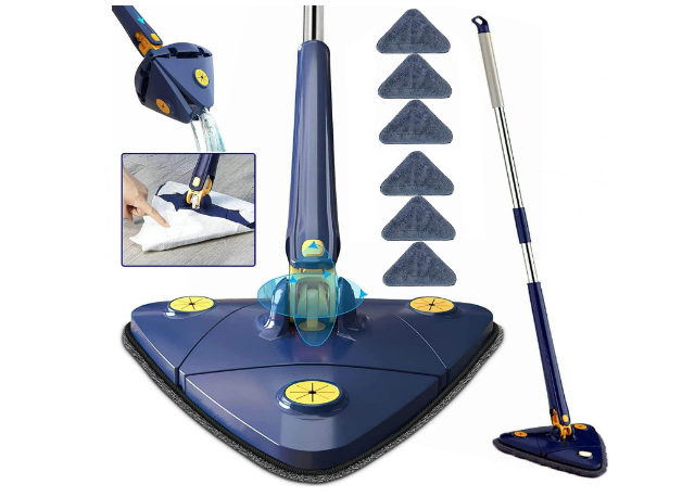 Spin Mop Floor mop Self Wash Triangle Mop Rotatable Cleaning Mop Flat Mop Dust Mop