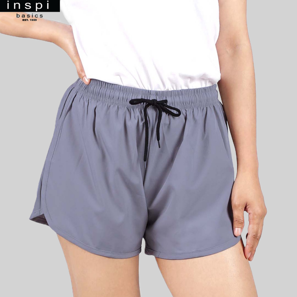 INSPI Basics Running Shorts for Woman Summer Korean Taslan Pambahay IXB (Purple Gray)