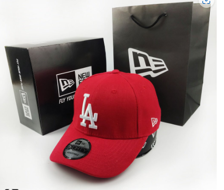 6.6 PROMOMEGA LA Dodgers Los Angeles Red White Baseball Cap Premium Branded WH4V