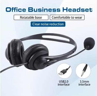 USB Headset Noise Cancellation 3.5mm&USB Call Center Headphone With Microphone Mic Noise Cancelling