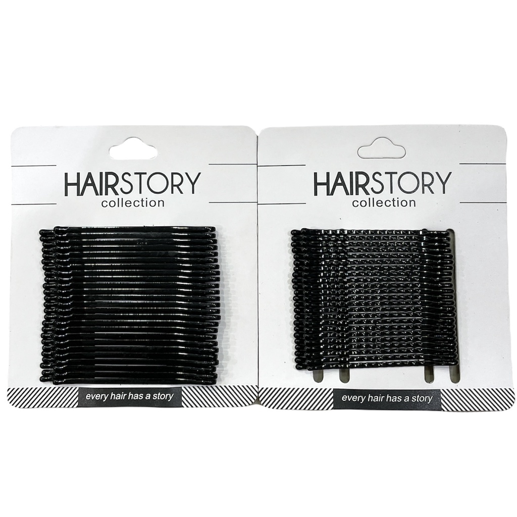HAIRSTORY Classic Black Bobby Hair Pins